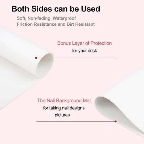 Vista 3 de Reposabrazos para uñas Tech con tapete de mesa para uñas y soporte para teléfono, base ajustable en forma de U para manicura y reposamanos