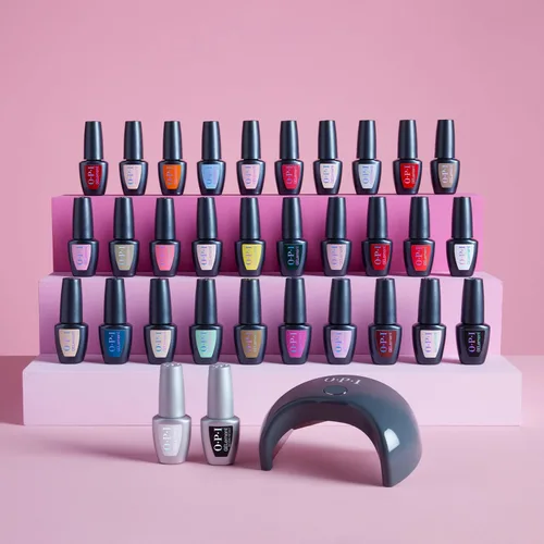 Vista 6 de OPI GELement LED Cure Gel Nail Polish System DIY Salon Quality Assorted Colors, Base & Top Coat LED Curing Lamp Starter Kit + Prep Supplies
