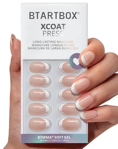 Vista 33 de BTArtbox - Uñas postizas cortas cuadradas con efecto ombré color vainilla, de gel suave, reutilizables, con pegamento, 30 piezas en 15 tamaños