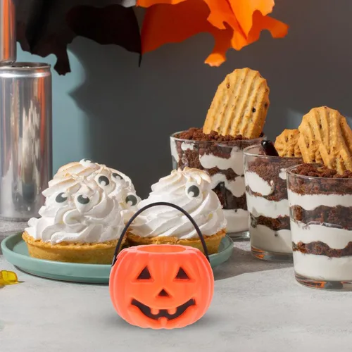 Vista 6 de Cabilock 12 mini cubos de dulces de Halloween, brujas de plástico, caldero, caldero, caldero, calabaza, fantasma, mini cubos, novedosos recuerdos