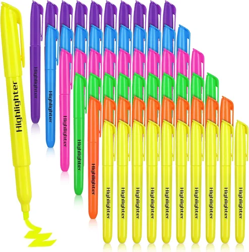YEGEER Marcadores a granel, punta de cincel para secar rápidamente, 60 unidades, 6 colores surtidos, paquete a granel para adultos y niños,