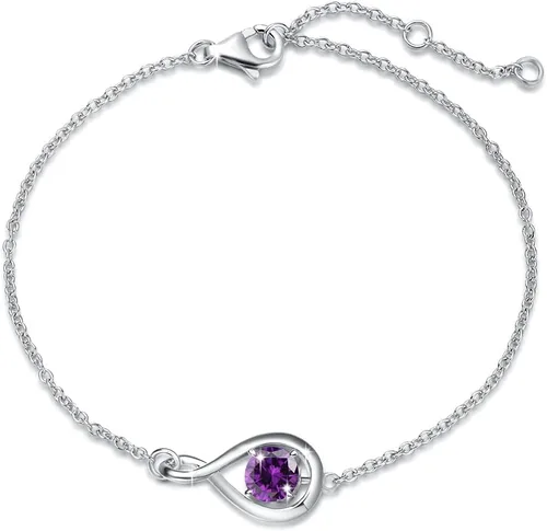Vista 34 de FANCIME 925 Sterling Silver Infinity Birthstone Bracelets for Women abr-04