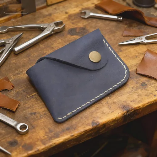 Vista 27 de Cartera organizadora de tarjetas de bolsillo frontal cosida a mano minimalista de cuero genuino para tarjetas, billetera con tarjetero pequeño, Negro