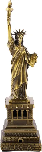 FUNHOKO Estatua de la Libertad América 6 pulgadas modelo de metal recuerdo decoración del hogar tinte cobre para amigos, suministros de fiesta de la
