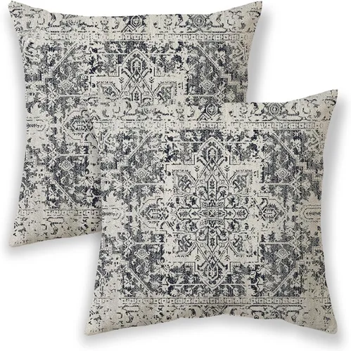 Vista 25 de BETGINY Fundas de almohada boho 12x20, almohadas decorativas al aire libre de diseño étnico azul y blanco para sofá, funda de cojín