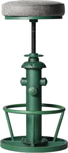 Vista 12 de Taburete de bar retro industrial giratorio para isla de cocina, 24.8-30.7 pulgadas, altura ajustable, diseño vintage de boca de incendios, taburetes