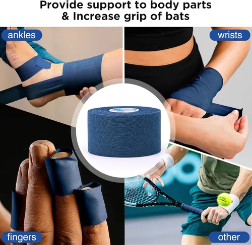 Vista 6 de OK TAPE 4 rollos de cinta atlética, cinta deportiva para lesiones, cinta médica rígida y fácil de rasgar, cinta de muñeca, sin residuos pegajosos