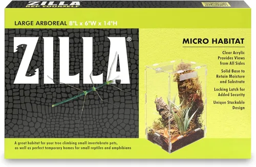 Vista 13 de Zilla Micro Hábitat Terrario, Arrbóreo, con Pestillo de Bloqueo, para Isópodos, Arañas, Insectos, Pequeño