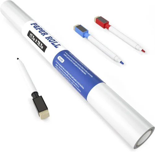 Vista 7 de Nicpro Calcomanía autoadhesiva para pizarrón de borrado en seco, decoración de pared, 17.7" x 78.7" (6.5 pies). Pizarrón blanco desmontable