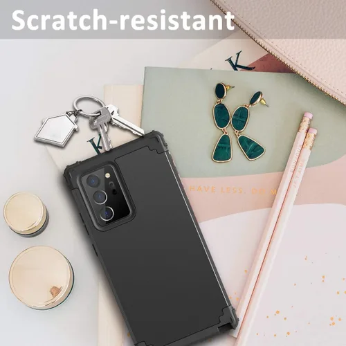 Vista 5 de Funda compatible con Samsung Galaxy Note 20 Ultra, 3 en 1, cuerpo completo, resistente, a prueba de golpes, delgada, híbrida, resistente, cubierta