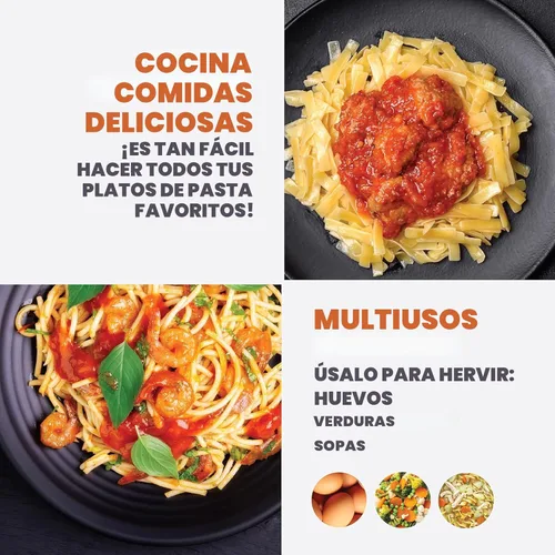 Vista 5 de Gotham Steel Olla de 5 Cuartos Multiusos para Pasta con Tapa Coladora y Asas de Giro y Bloqueo, Superficie de Cerámica Antiadherente que Hace que