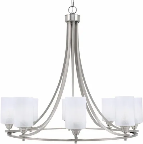Vista 11 de Toltec Lighting 3408-BN-300 Paramount - Lámpara de araña de 8 luces elevadas, 31 pulgadas de alto y 31.25 pulgadas de ancho, color acabado: níquel