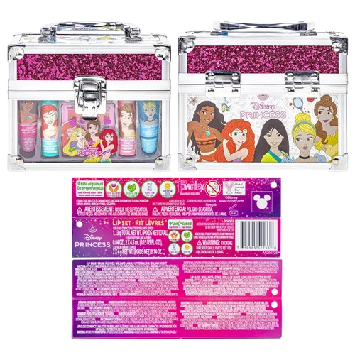 Vista 9 de Set de Estuche en Forma de Tren Mini de Princesas Disney Belleza Incluye Tubo de Brillo de Labios, Bálsamo Labial, Compacto de Brillo de Labios