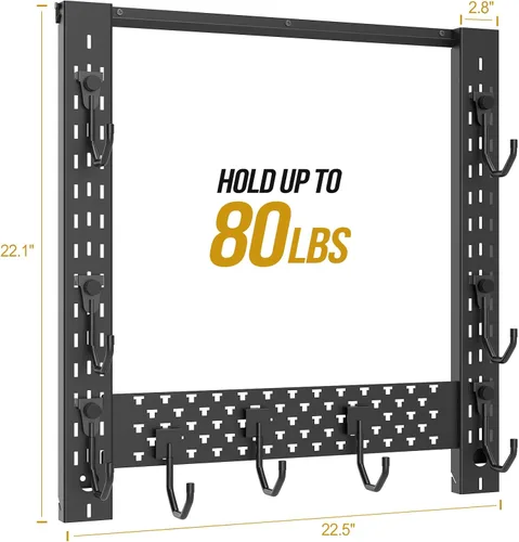 Vista 6 de ONETIGRIS Soporte de pared para pistolas, estante para armas de interior con estante horizontal y 1 bandeja extraíble para accesorios de pistola