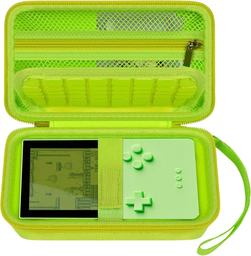 Vista 11 de Funda rígida compatible con consola de juegos portátil de bolsillo analógico, bolsa de almacenamiento portátil para tarjetas de videojuegos, cable
