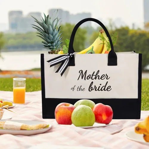 Vista 76 de TOPDesign Canvas Tote Bag, Bridal Shower Gifts for Bride, Wedding Bachelorette Bride Gifts Shoulder Bag