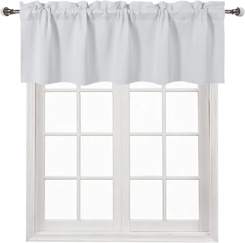 Vista 18 de DWCN Cenefa para ventana de cocina, con bolsillo para barra, para ventana, sala de estar/sótano, 36 x 16 pulgadas de largo, 1 panel, beige