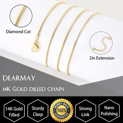Vista 7 de DEARMAY - Collares de oro bañado de 14 quilates para mujer, delicado collar de gargantilla de espiga de oro, collar de serpiente en capas finas