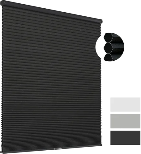 Vista 10 de Joydeco Persianas Celulares sin Cordón, Persianas Opacas Persianas Celulares para Ventanas Interiores, Persianas Opacas para Ventanas con A - Blanco