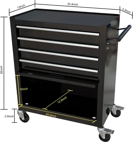 Vista 2 de Cofre de herramientas que incluye 238 piezas de kit de herramientas mecánicas, caja de herramientas de alta capacidad de 4 cajones, organizador