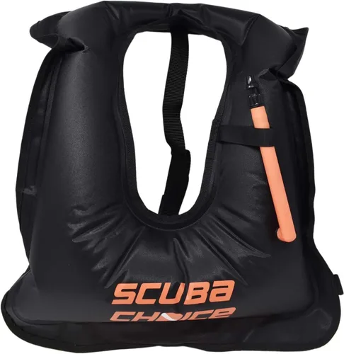 Vista 2 de Scuba Choice Adult Snorkel Vest with Name Box, Inflatable Snorkeling Vest for Adults, Easy Oral Inflator & Removable Strap