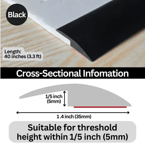 Vista 2 de Tira de Transición de Piso Autoadhesiva para Alfombra, Madera, Azulejo, Vinilo, Piso Laminado, Cubierta de Transición, Borde, Ribete, Espacio