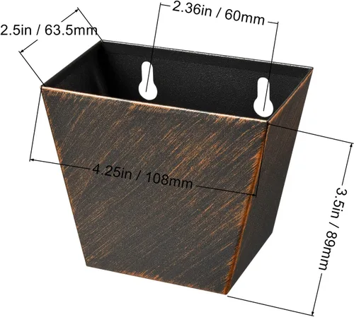 Vista 5 de Colector de tapa de botella de cerveza de cobre antiguo montado en la pared, cubo de acero inoxidable (paquete de 2)