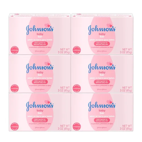 Vista 2 de Johnson's Baby Barra de jabón suave para el baño del bebé y el cuidado de la piel, hipoalergénica, 3 onzas