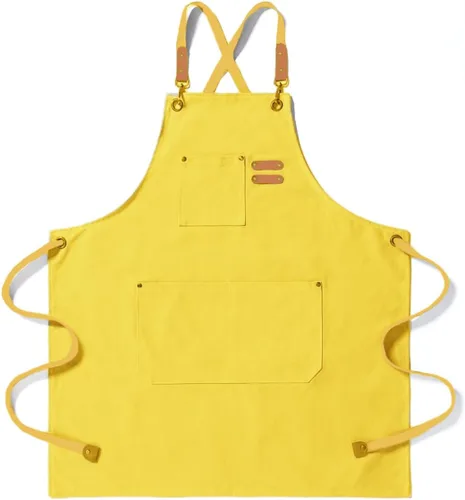 Vista 3 de Kitchen Chef Aprons for Women and Men with 3 Pockets for Cooking BBQ Bib Work