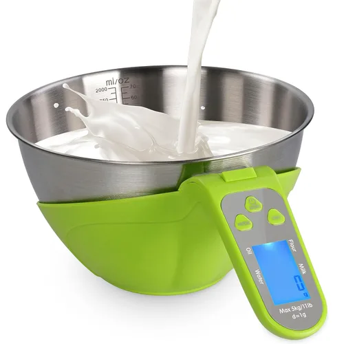 7Penn Báscula de alimentos para cocina – Báscula verde de 70 onzas con capacidad para leer hasta 11 libras – Báscula digital de alimentos con