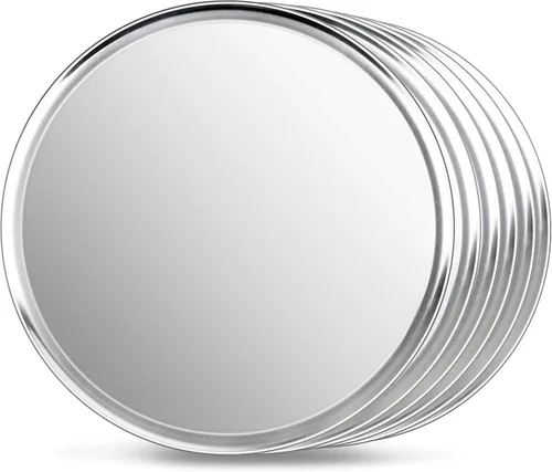 Vista 12 de New Star Foodservice 50868 Bandeja/Sartén para pizza, con borde ancho, de aluminio, 20.3 cm, paquete de 6