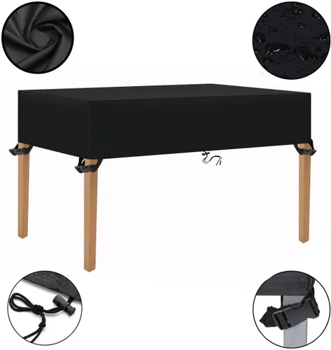 Vista 2 de Funda impermeable para mesa de café al aire libre, 40 pulgadas de largo x 28 pulgadas de ancho x 4 pulgadas de alto, funda rectangular para muebles
