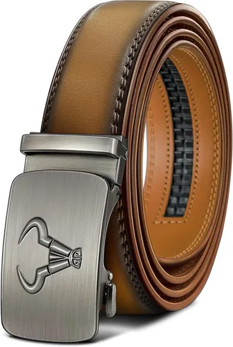 Vista 42 de BULLIANT Cinturón para hombre, cinturón de marca con trinquete de cuero genuino para regalo, talla personalizada