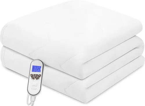 Vista 7 de Bwarm Cubrecolchón Eléctrico Premium con Calefacción Multi-Zona, Tamaño Twin XL, 39" x 80", 9 Ajustes de Calor, Apagado Automático de 1-12 Horas
