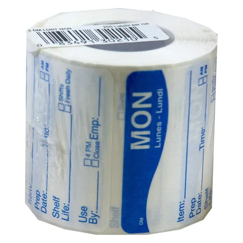 DayMark Safety Systems DissolveMark IT112213-1 - Etiqueta para el Día de la Semana, 2" x 2", Azul, Rollo de 250