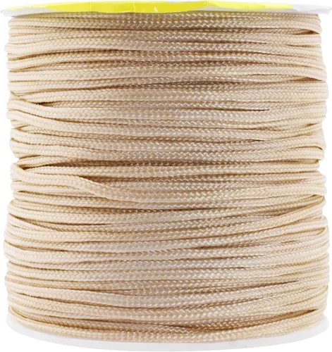 Vista 21 de Mandala Crafts Cordón de Satén de Nylon para Fabricación de Joyas - 1mm 109 Yardas Cuerdas de Nylon Champagne Rattail Cordón de Nudo Chino