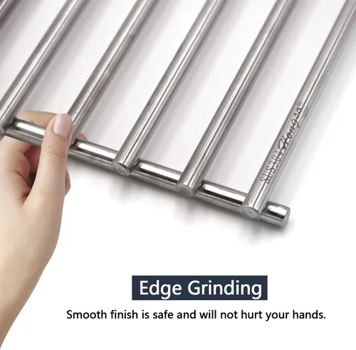 Vista 5 de Hongso, rejilla de parrilla SCD453 de repuesto, de acero inoxidable ideal para parrillas Master Centro, Charbroil, Sam's Club, Members Mark