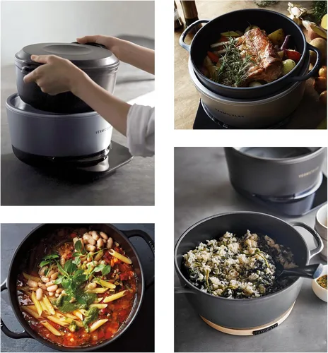 Vista 7 de Vermicular Musui–Kamado (RICEPOT) Cocina de inducción de hierro fundido Multicocina de precisión Arrocera japonesa Olla de cocción lenta