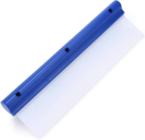 Vista 3 de Escobilla para Auto de 12 Pulgadas con Barra en T Flexible, Hoja de Agua de Silicona para Vidrio de Auto o Hogar, Mango Azul
