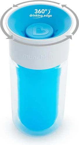 Vista 6 de Munchkin® Miracle® 360 - Vaso para beber con aislamiento, incluye calcomanías para personalizar la taza, 9 onzas, azul
