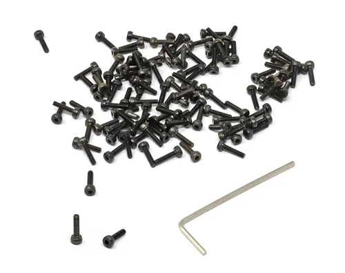 Vista 136 de iexcell - Juego de 100 tornillos de cabeza hexagonal M2 x 4 mm, paso de rosca 0.4 mm, acero de aleación grado 12.9, con acabado de óxido negro