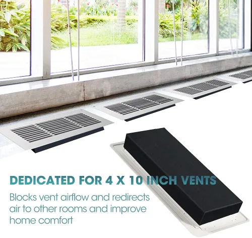 Vista 6 de Buzzlett Paquete de 4 cubiertas de ventilación de goma con sello de flujo de aire completo para rejillas de ventilación de piso, pared y techo