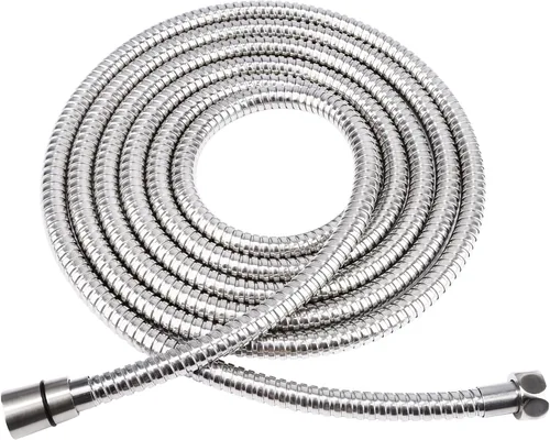 Vista 8 de Manguera de regadera de acero Inoxidable HOMEIDEAS, manguera de regadera de acero Inoxidable extra larga, cabezal de regadera manual, pieza