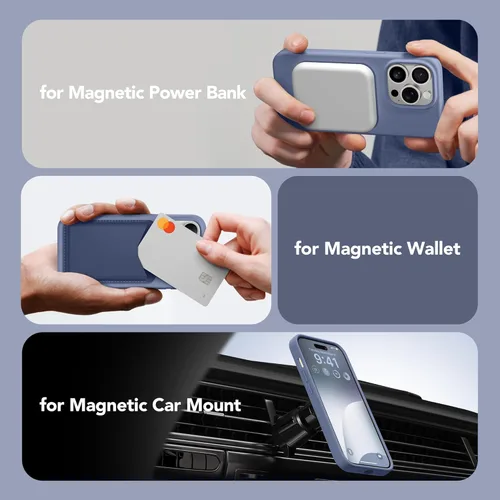 Vista 623 de GONEZ Funda magnética para iPhone 14, compatible con Magsafe, con protector de pantalla + protector de cámara, forro de microfibra antiarañazos