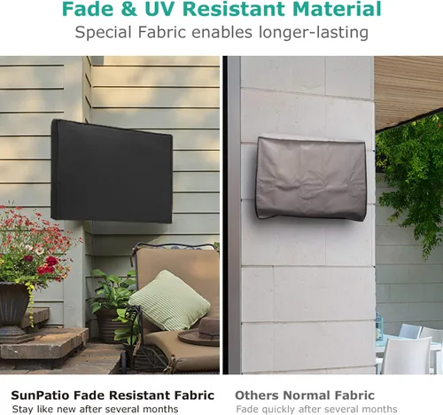 Vista 3 de SunPatio Funda para TV al aire libre, cubierta de pantalla impermeable y resistente a la intemperie, se adapta a la mayoría de monturas y soportes