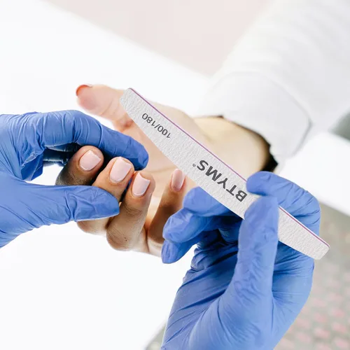 Vista 5 de BTYMS 10 piezas de limas de uñas de grano 100/180 - Tablas de esmeril de doble cara para uñas acrílicas, de gel y naturales