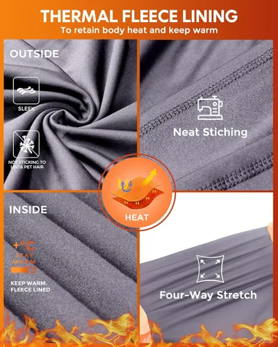 Vista 4 de CL convallaria 2 Pack Long Johns Thermal Underwear for Men Soft Fleece Lined Base Layer Cold Weather Set XS-4XL