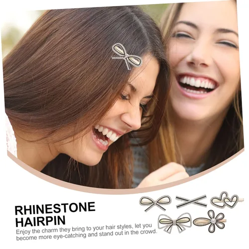 Vista 3 de FOMIYES Pinzas para el pelo de garra pequeña para mujer, pinzas para el cabello francesas, pinzas pequeñas de garra de perla, pinzas para el cabello