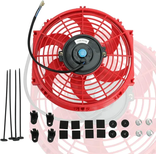 Vista 11 de 7 "pulgadas universal delgado ventilador push pull radiador eléctrico refrigeración 12V kit de montaje negro