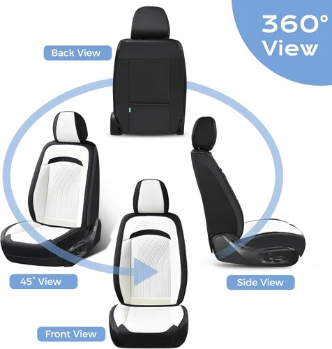 Vista 7 de FLORICH Fundas de asiento delantero de automóvil, fundas de asiento de cuero para automóviles, protector de asiento impermeable transpirable, fundas